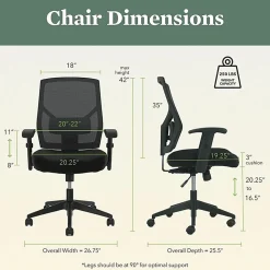 HON® Crio Fabric Mid-Back Task Chair, Black