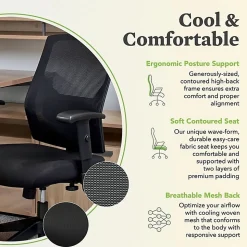 HON® Crio Fabric Mid-Back Task Chair, Black