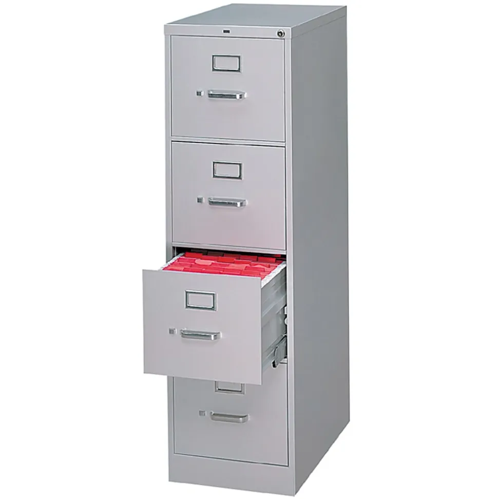 HON® 510 25"D Vertical 4-Drawer File Cabinet, Light Gray