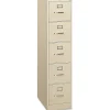HON® 310 26-1/2"D Vertical 5-Drawer Letter-Size File Cabinet, Putty