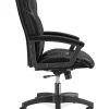 HON® Ergonomic Bonded Leather Padded Loop Arm Executive Chair, Black