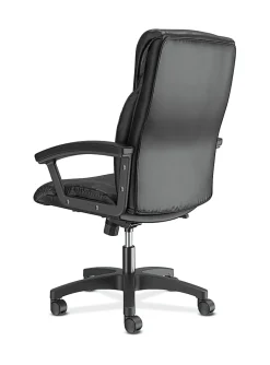 HON® Ergonomic Bonded Leather Padded Loop Arm Executive Chair, Black