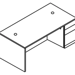 HON 10500 H105895R Pedestal Desk, 29.5