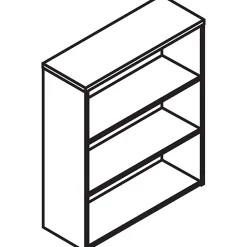 HON® 10500 43"H 3-Shelf Bookcase With Fixed Shelves, Mahogany