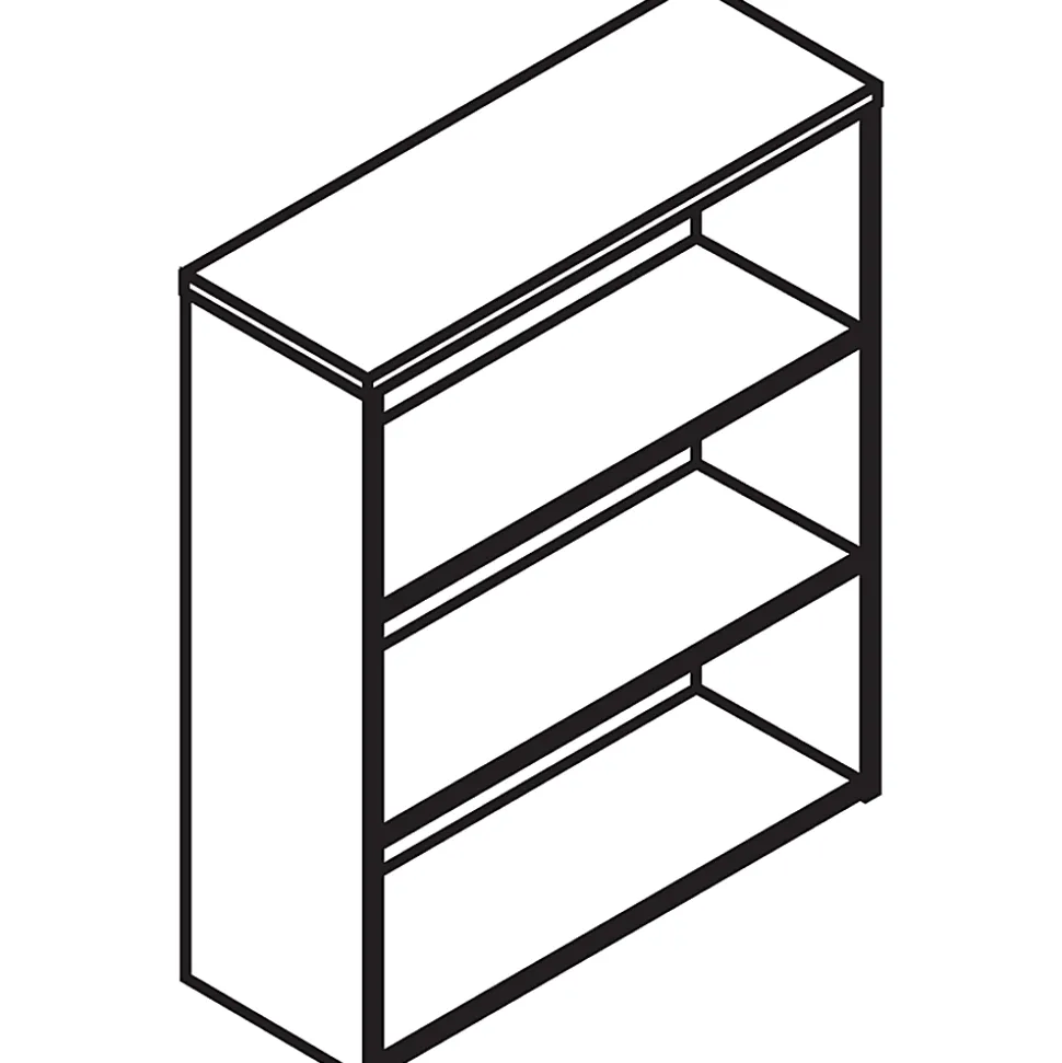 HON® 10500 43"H 3-Shelf Bookcase With Fixed Shelves, Mahogany