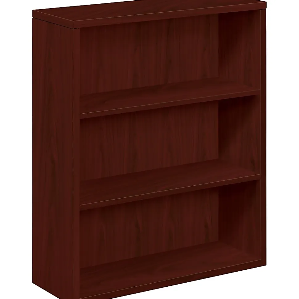 HON® 10500 43"H 3-Shelf Bookcase With Fixed Shelves, Mahogany
