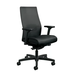 HON® Ignition 2.0 Ergonomic Mesh/Fabric Mid-Back Task Chair, Black