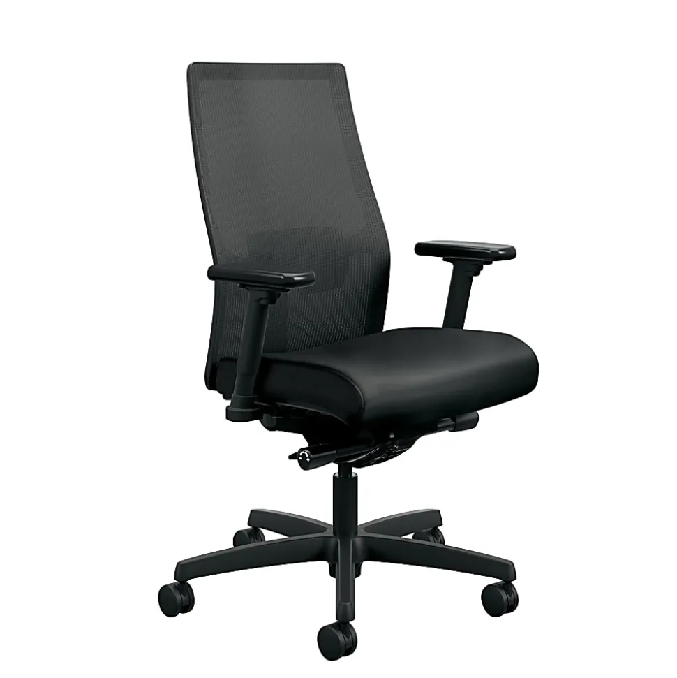 HON® Ignition 2.0 Ergonomic Mesh/Fabric Mid-Back Task Chair, Black