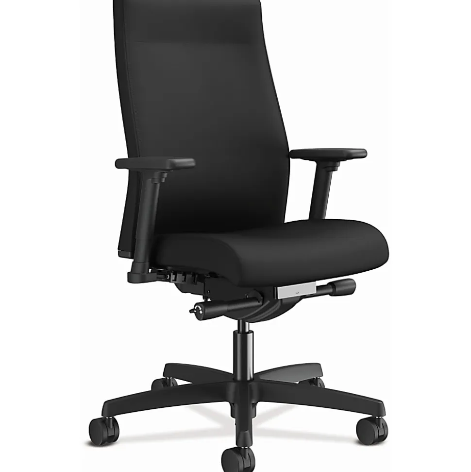 HON® Ignition® Fabric Mid-Back Task Chair, Black