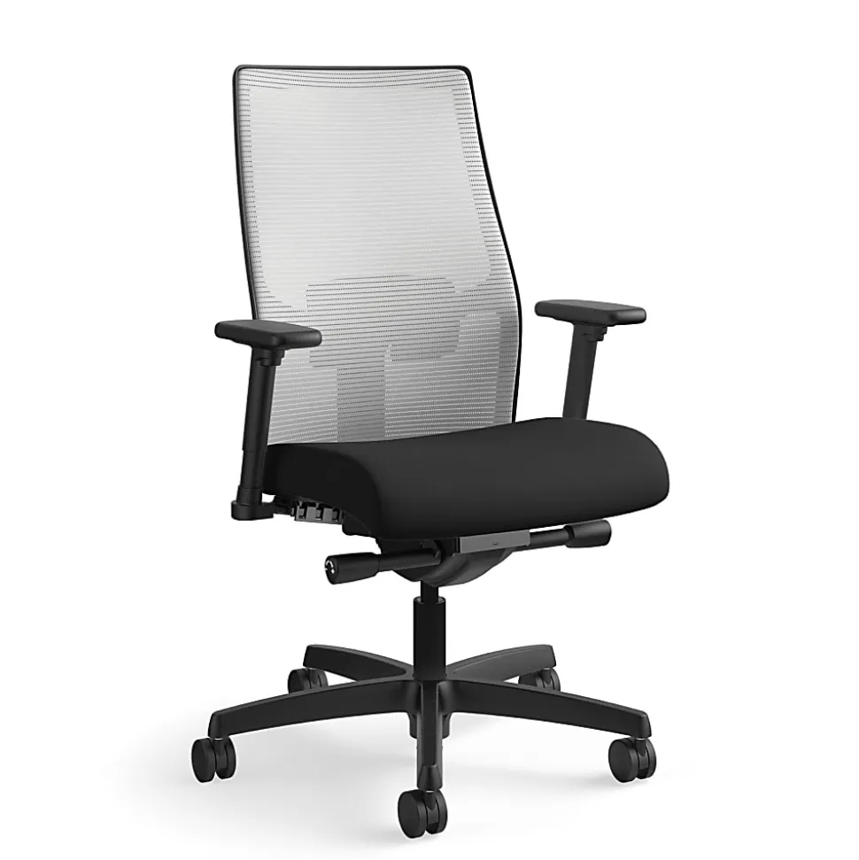 HON® Ignition 2.0 Mesh Mid-Back Office Chair, Black/Fog