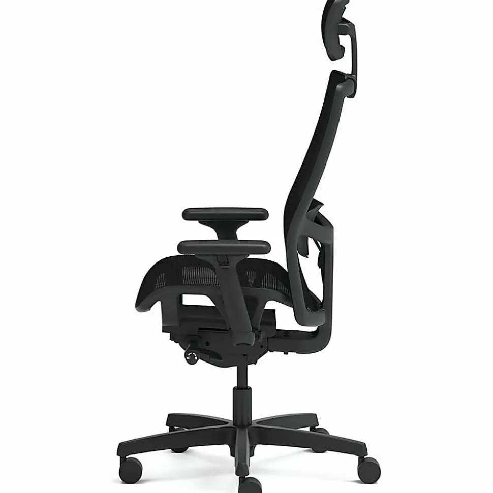 HON Ignition 2.0 Mid-back Task Chair with Headrest - Mid Back - Black - Armrest - 1 Each