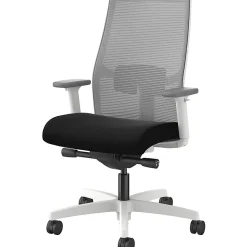 HON Ignition Mid-back Task Chair - Black Seat Color - Fog Back Color - Mesh Back Material - Designer White Frame Color - Mid Back - 1 Each