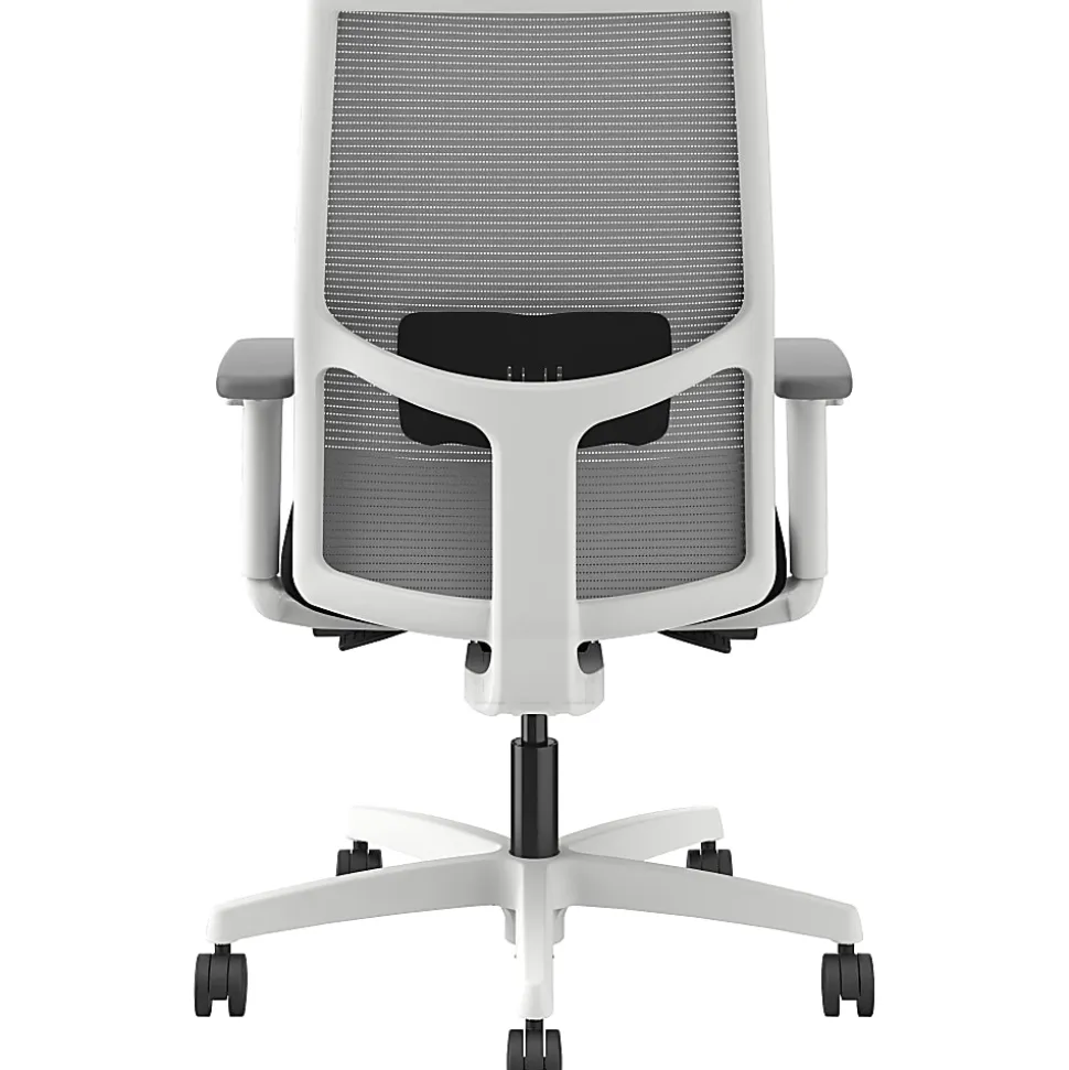 HON Ignition Mid-back Task Chair - Black Seat Color - Fog Back Color - Mesh Back Material - Designer White Frame Color - Mid Back - 1 Each