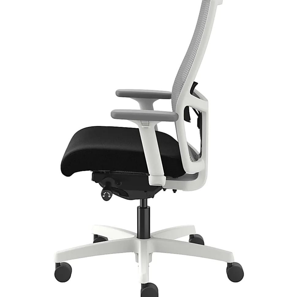 HON Ignition Mid-back Task Chair - Black Seat Color - Fog Back Color - Mesh Back Material - Designer White Frame Color - Mid Back - 1 Each