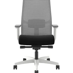 HON Ignition Mid-back Task Chair - Black Seat Color - Fog Back Color - Mesh Back Material - Designer White Frame Color - Mid Back - 1 Each