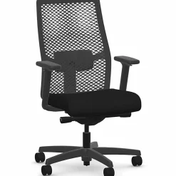 HON® Ignition 2.0 ReActiv Ergonomic Fabric Mid-Back Task Chair, Black
