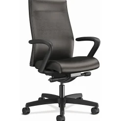 HON® Ignition® 2.0 Vinyl Mid-Back Task Chair With Fixed T-Arms, Black