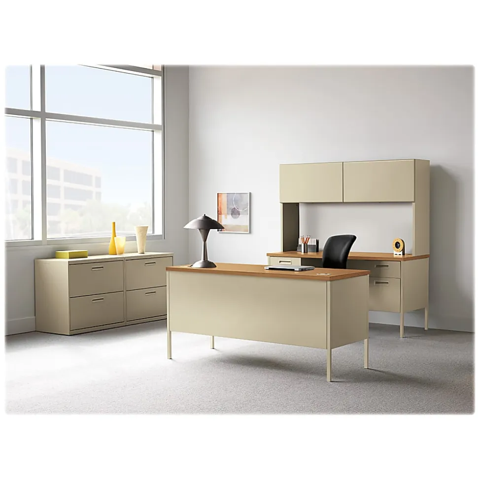 HON® Metro Classic 60"W Computer Desk Credenza, Harvest/Putty