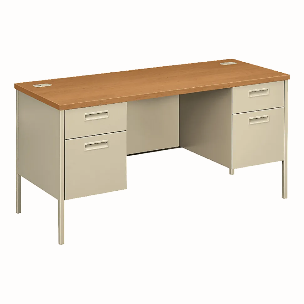 HON® Metro Classic 60"W Computer Desk Credenza, Harvest/Putty