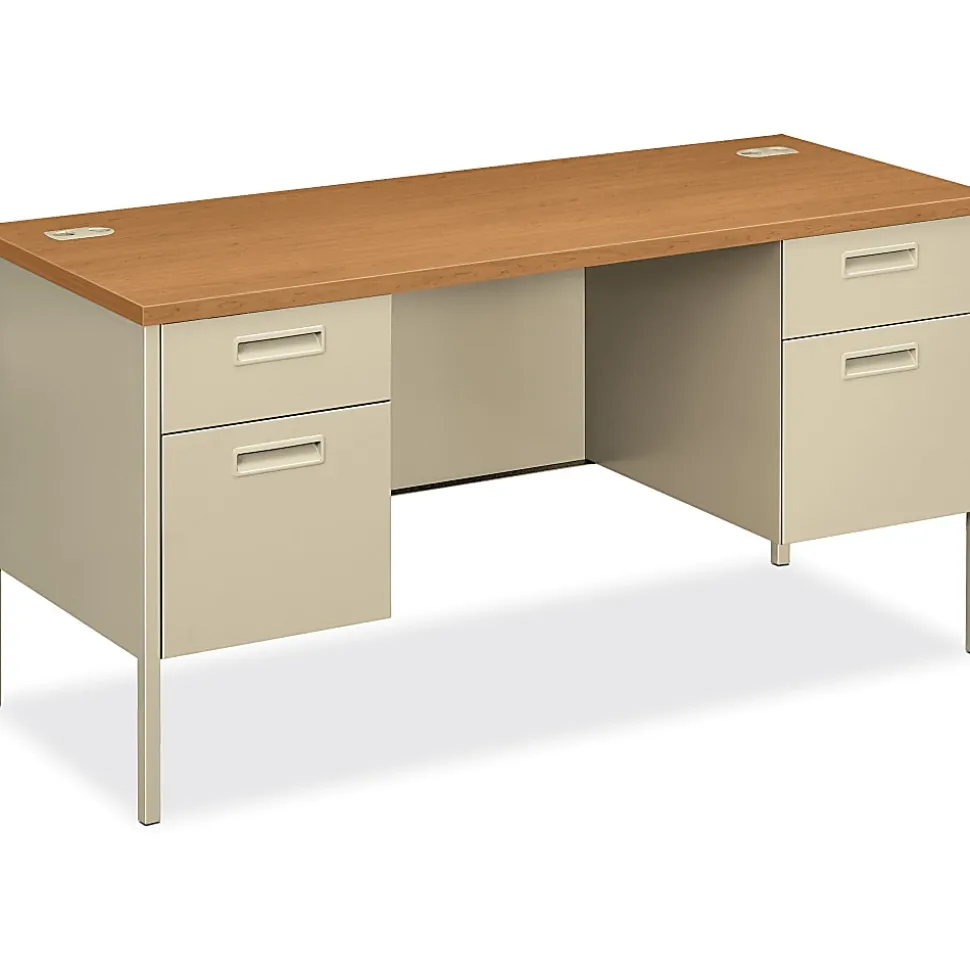 HON® Metro Classic 60"W Computer Desk Credenza, Harvest/Putty