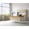 HON® Metro 60"W Classic Double-Pedestal Computer Desk, Harvest/Putty
