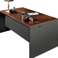 HON® 38000 Modular 60"W Computer Desk Shell, Mahogany/Charcoal