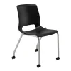 HON® Motivate Stacking Chair With Casters, Onyx, Set Of 2