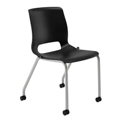 HON® Motivate Stacking Chair With Casters, Onyx, Set Of 2