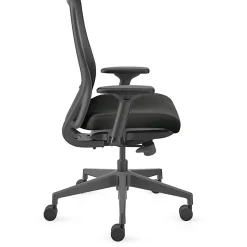 HON Nucleus Task Chair KD - Black Seat Color - Vinyl Seat Material - Black Back Color - Armrest - 1 Each