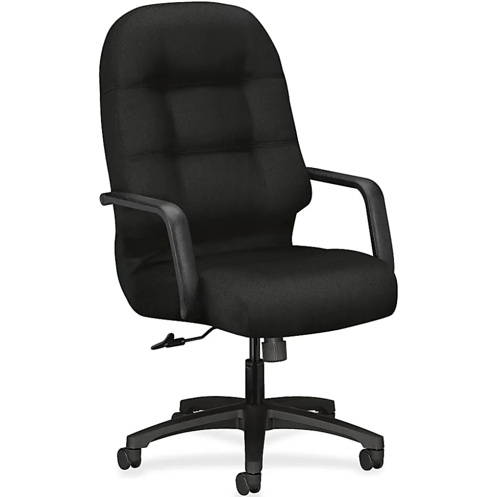 HON® Pillow-Soft® Fabric Executive High-Back Chair, Black
