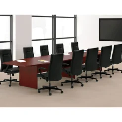 HON® Preside™ Boat-Shaped Conference Table Panel Base, Mahogany, Carton Of 2