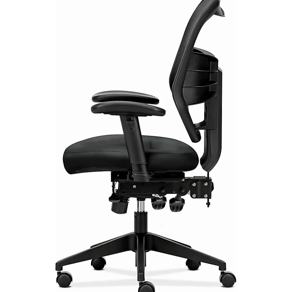 HON® Prominent Bonded Leather High-Back Executive Chair, Black