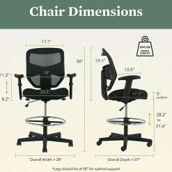 HON® Prominent High-Back Task Stool, Black