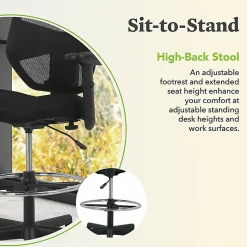 HON® Prominent High-Back Task Stool, Black