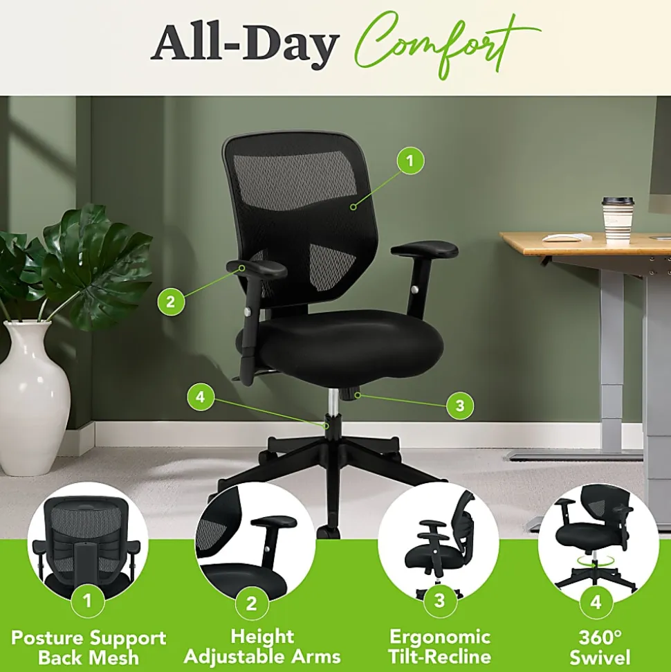 HON® Prominent™ Mesh Fabric High-Back Task Chair, Black