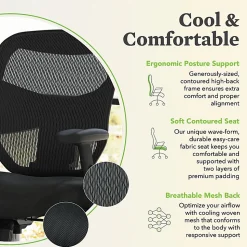 HON® Prominent™ Mesh Fabric High-Back Task Chair, Black