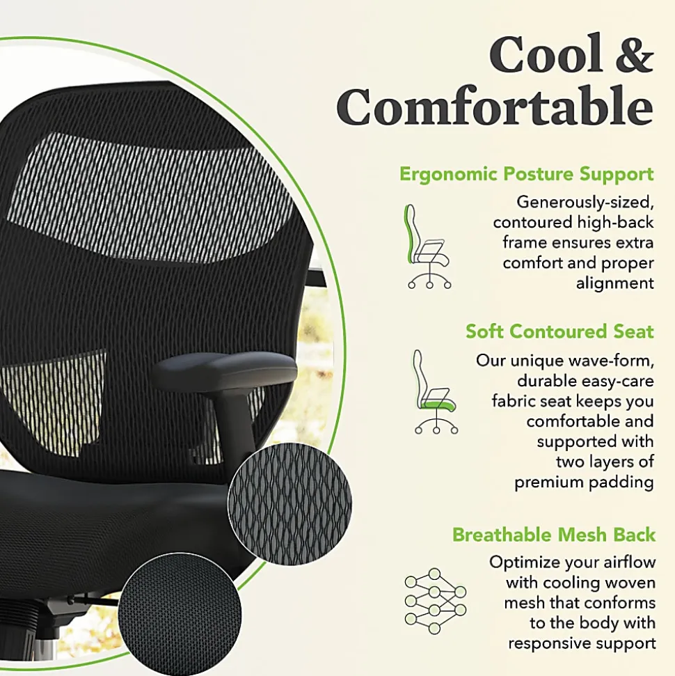 HON® Prominent™ Mesh Fabric High-Back Task Chair, Black