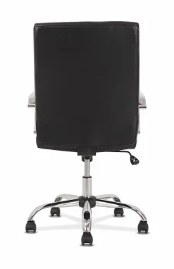 HON® Sadie Ergonomic Bonded Leather Mid-Back Executive Chair, Black/Chrome