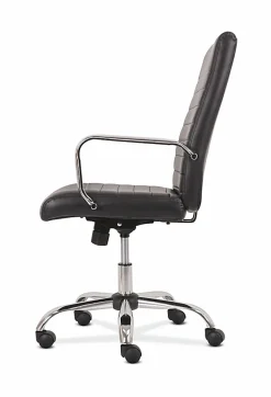 HON® Sadie Ergonomic Bonded Leather Mid-Back Executive Chair, Black/Chrome