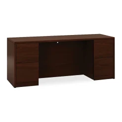HON 10500 Series Double Pedestal Credenza with Kneespace - 72"x24"x29.5" - 4x File Drawer(s) - Double Pedestal - 105900NN