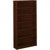 HON® 1870-Series Laminate Modular Shelving Bookcase, 6 Shelves, 73"H x 36"W x 11-1/2"D, Mahogany