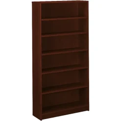 HON® 1870-Series Laminate Modular Shelving Bookcase, 6 Shelves, 73"H x 36"W x 11-1/2"D, Mahogany