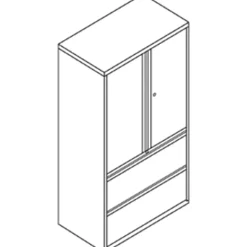 HON® 800 Series Storage Cabinet With Lateral File, 36" Wide, Light Gray