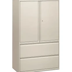 HON® 800 Series Storage Cabinet With Lateral File, 42" Wide, Light Gray