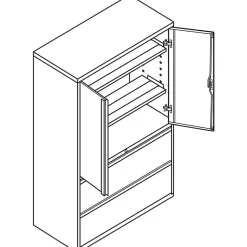 HON® 800 Series Storage Cabinet With Lateral File, 42" Wide, Black