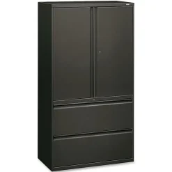 HON® 800 Series Storage Cabinet With Lateral File, 36" Wide, Charcoal