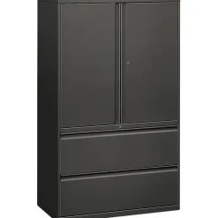 HON® 800 Series Storage Cabinet With Lateral File, 42"W, Charcoal