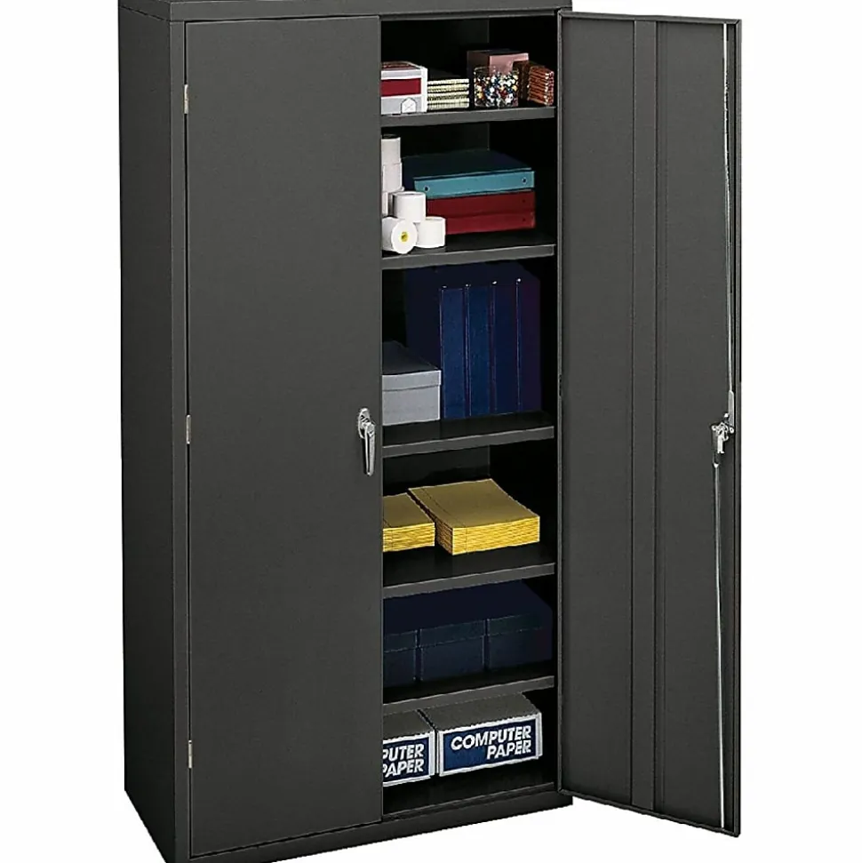 HON® Steel Storage Cabinet, 5-Shelf, Charcoal