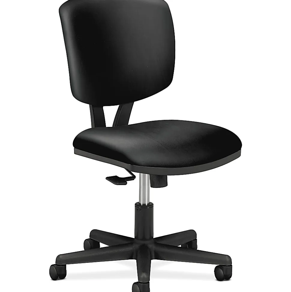 HON® Volt 5703 Bonded Leather Low-Back Chair, Black