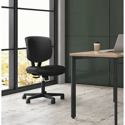 HON® Volt 5703 Bonded Leather Low-Back Chair, Black